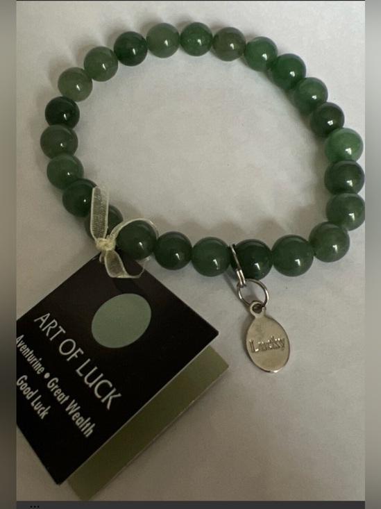 Art Of Luck Aventurine grat wealth Jewelry - #2041: Unisex’s Art of Luck Aventurine Bead Bracelet/Dark Green